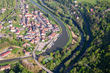 Aerial view of Witring Beach in Wittring in the state Moselle, France