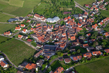 Aerial view of From the west in the district Gleiszellen in Gleiszellen-Gleishorbach in the state Rhineland-Palatinate, Germany