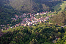 Aerial view of From the south in Wilgartswiesen in the state Rhineland-Palatinate, Germany