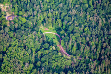 Aerial view of Trifelsruhe natural burial site in Wernersberg in the state Rhineland-Palatinate, Germany
