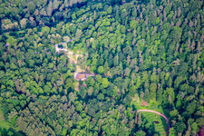 Aerial photograpy of Trifelsruhe natural burial site in Wernersberg in the state Rhineland-Palatinate, Germany