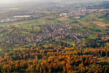 From the southeast in the district Oberweier in Ettlingen in the state Baden-Wuerttemberg, Germany