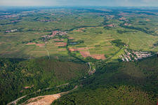 Aerial view of From the west in Göcklingen in the state Rhineland-Palatinate, Germany