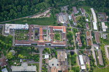 Pfalzklinik Landeck in Klingenmünster in the state Rhineland-Palatinate, Germany from the drone perspective