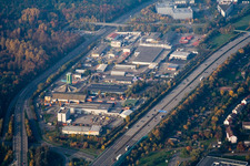 Industrial area Beim Runden Plom in Ettlingen in the state Baden-Wuerttemberg, Germany