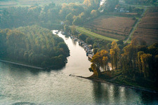 Mouth of the Lauter into the Rhine in Neuburg am Rhein in the state Rhineland-Palatinate, Germany