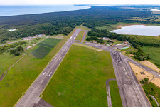 Kart track of the Airport Touristik Center (ATC) on the former taxiway of Peenemünde Airport in Peenemünde in the state Mecklenburg-Western Pomerania, Germany