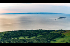 View over island station 19 measuring tower to Rügen in the district Thiessow in Mönchgut in the state Mecklenburg-Western Pomerania, Germany