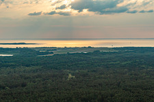 Aerial view of Airport in Peenemünde in the state Mecklenburg-Western Pomerania, Germany