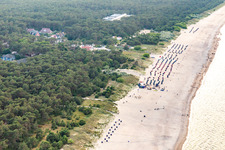 Aerial view of Beach in Trassenheide in the state Mecklenburg-Western Pomerania, Germany