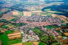 From the north in the district Hochstetten in Linkenheim-Hochstetten in the state Baden-Wuerttemberg, Germany