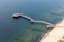 Koserow pier from 2021, 279 m long, special features: - Bell tower of Vineta Seating area for 150 people with sunset cinema Art installation "Man with Bell" Execution B&O Ingenieure, Hamburg Heuvelman Ibis GmbH, Leer in Koserow in the state Mecklenburg-Western Pomerania, Germany