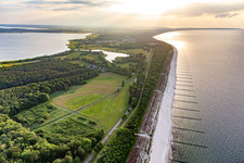 Baltic Sea beach at the narrowest point of the island in Koserow in the state Mecklenburg-Western Pomerania, Germany