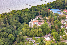 Aerial view of Parow Forest Castle in Koserow in the state Mecklenburg-Western Pomerania, Germany