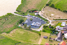Yacht harbor Loddin to the Achterwasser in Loddin in the state Mecklenburg-Western Pomerania, Germany