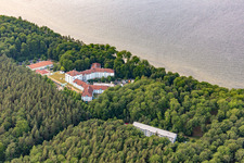 Aerial view of Rehabilitation Center Ückeritz, Ostseeblick Clinic - German Federal Pension Insurance in Ückeritz in the state Mecklenburg-Western Pomerania, Germany