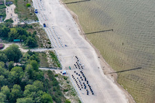 Beach chairs on the promenade of the Baltic Sea resort Ückeritz in Ückeritz in the state Mecklenburg-Western Pomerania, Germany