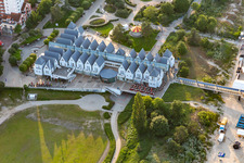 Boutiques at the beginning of the pier Heringsdorf: longest illuminated pier with restaurant in Heringsdorf in the state Mecklenburg-Western Pomerania, Germany
