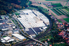 Bird's eye view of SEW-EURODRIVE GmbH & Co KG – Manufacturing plant and SCC Mechanics/Mechatronics in the district Graben in Graben-Neudorf in the state Baden-Wuerttemberg, Germany