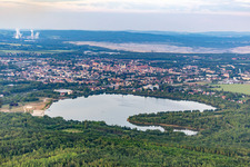 Olbersdorfer See from the southwest in Olbersdorf in the state Saxony, Germany
