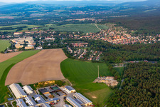 From the west in the district Das Städtel in Olbersdorf in the state Saxony, Germany