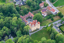 Aerial view of Castle Hotel Althörnitz in the district Hörnitz in Bertsdorf-Hörnitz in the state Saxony, Germany