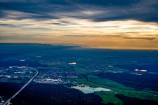Rhine Valley with A5 in the district Karlsdorf in Karlsdorf-Neuthard in the state Baden-Wuerttemberg, Germany