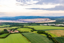 Polish open-cast lignite mine from the west in the district Drausendorf in Zittau in the state Saxony, Germany