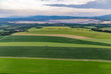 Aerial view of Polish open-cast lignite mine from the northwest in the district Drausendorf in Zittau in the state Saxony, Germany