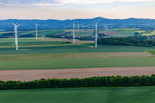Steinberg panorama at the wind farm Dittelsdorf in the district Dittelsdorf in Zittau in the state Saxony, Germany