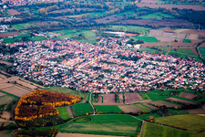 Town View of the streets and houses of the residential areas in the district Weiher in Ubstadt-Weiher in the state Baden-Wurttemberg