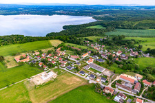 Village on Lake Berzdorf in the district Jauernick-Buschbach in Markersdorf in the state Saxony, Germany