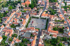 Market square from the north in Ostritz in the state Saxony, Germany