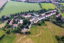 Prefabricated housing estate on Karl-Liebknecht-Straße in the district Hirschfelde in Zittau in the state Saxony, Germany