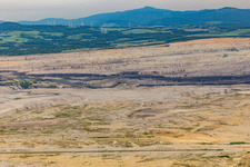 Opencast brown coal mine "PGE Górnictwo i Energetyka Konwencjonalna Oddział Kopalnia Węgla Brunatnego Turów" from the west in the district Rybarzowice in Opolno-Zdrój in the state Lower Silesia, Poland