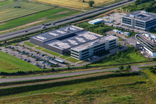 Aerial view of EIZO in Rülzheim in the state Rhineland-Palatinate, Germany
