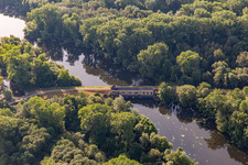 Aerial view of Pumping station Sondernheim on the Michelsbach in the district Sondernheim in Germersheim in the state Rhineland-Palatinate, Germany