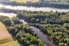 Aerial photograpy of Pumping station Sondernheim on the Michelsbach in the district Sondernheim in Germersheim in the state Rhineland-Palatinate, Germany