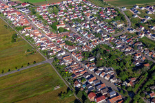 Saarstr in Kandel in the state Rhineland-Palatinate, Germany seen from above