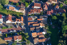 Aerial view of Autohaus Frey GmbH in Minfeld in the state Rhineland-Palatinate, Germany