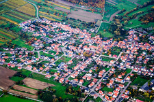 From the west in the district Rettigheim in Mühlhausen in the state Baden-Wuerttemberg, Germany