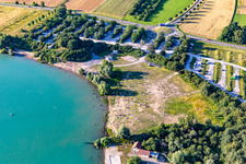 Aerial view of District Silberstreifen in Rheinstetten in the state Baden-Wuerttemberg, Germany