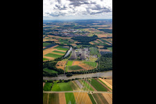 Shutdown nuclear power plant Grafenrheinfeld of Preussenelektra GmbH before the demolition of the cooling towers in Grafenrheinfeld in the state Bavaria, Germany