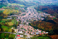 View of the streets and houses in the residential areas in Mühlhausen in the state Baden-Wuerttemberg, Germany