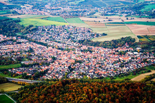 From the south beyond the A6 in Dielheim in the state Baden-Wuerttemberg, Germany