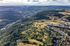 Sports fields in Im Haag on Max-Planck-Straße in Idar-Oberstein in the state Rhineland-Palatinate, Germany