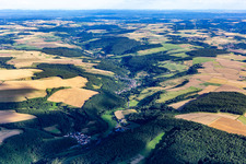 Aerial view of Odenbachtal from the north in Adenbach in the state Rhineland-Palatinate, Germany