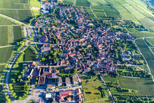 Drone image of District Schweigen in Schweigen-Rechtenbach in the state Rhineland-Palatinate, Germany