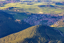 Landeck Castle in the last evening light in Klingenmünster in the state Rhineland-Palatinate, Germany