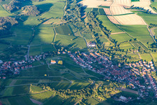 Aerial photograpy of St. Dionysius Chapel in the evening light in the district Gleiszellen in Gleiszellen-Gleishorbach in the state Rhineland-Palatinate, Germany